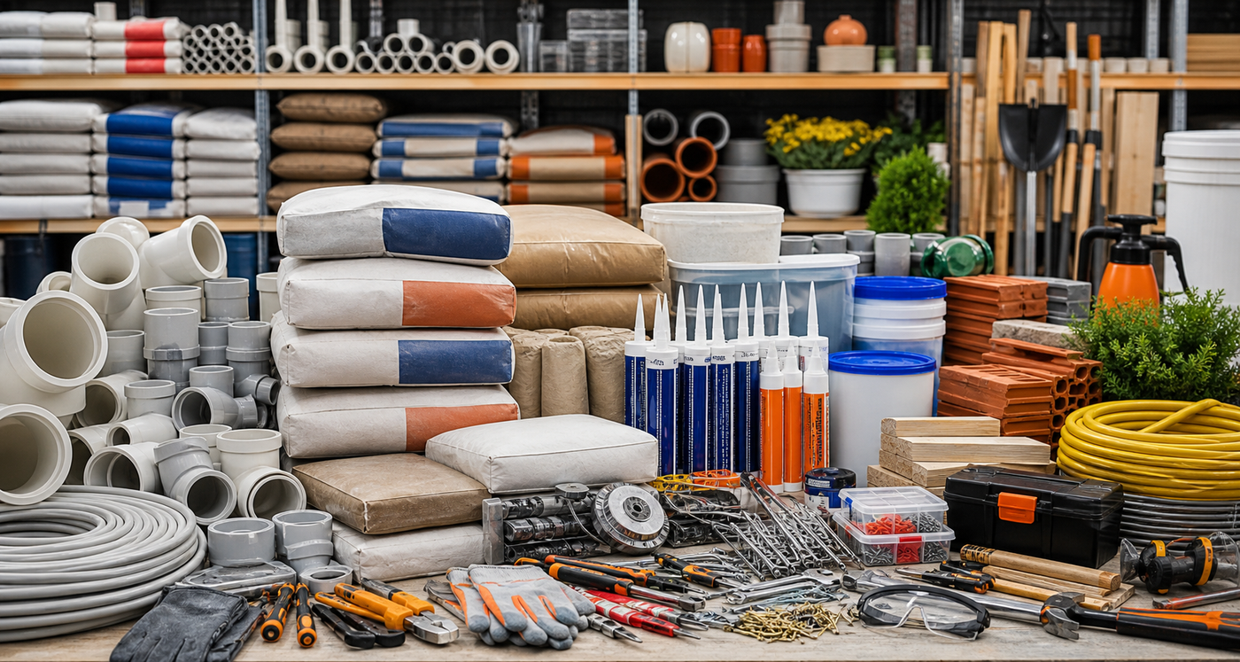 Uçar Yapı Market ürün grupları vitrini